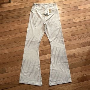 Pink! Cotton High Waist Full Length V Crossover Flare